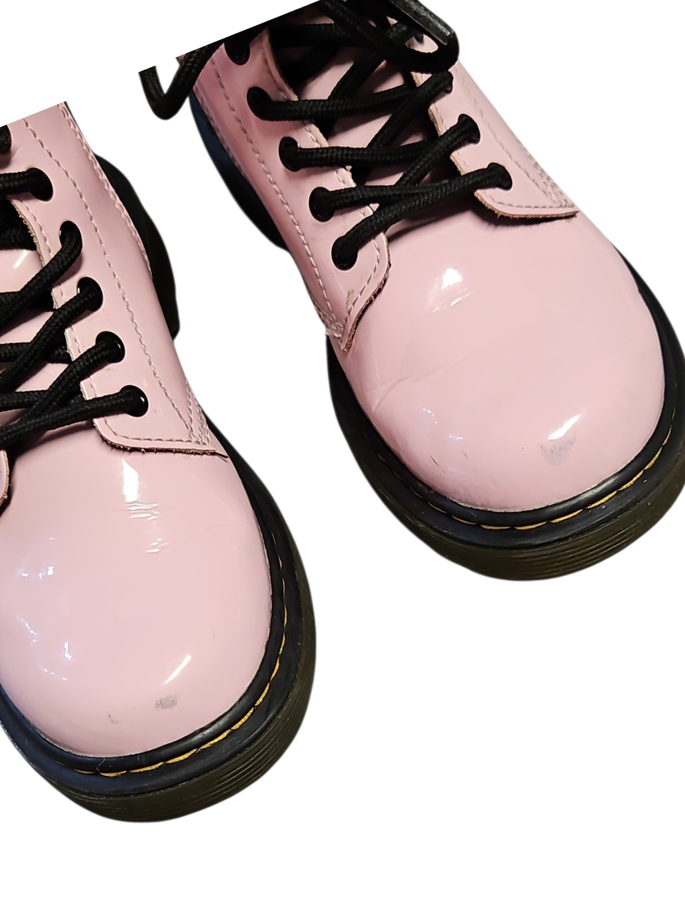 Dr Martens Junior 1460 Pale Pink Patent Combat Boots with Side Zipper Size 13US - Picture 4 of 7